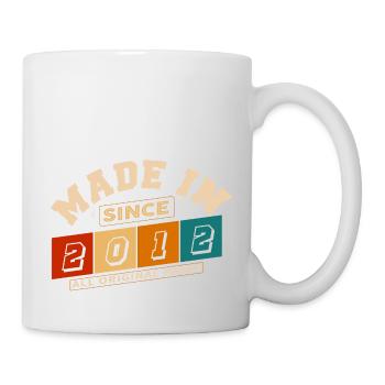 Hergestellt im Jahr 2012 Jubiläum 12 Jahre - Tasse - Weiß - Rechts