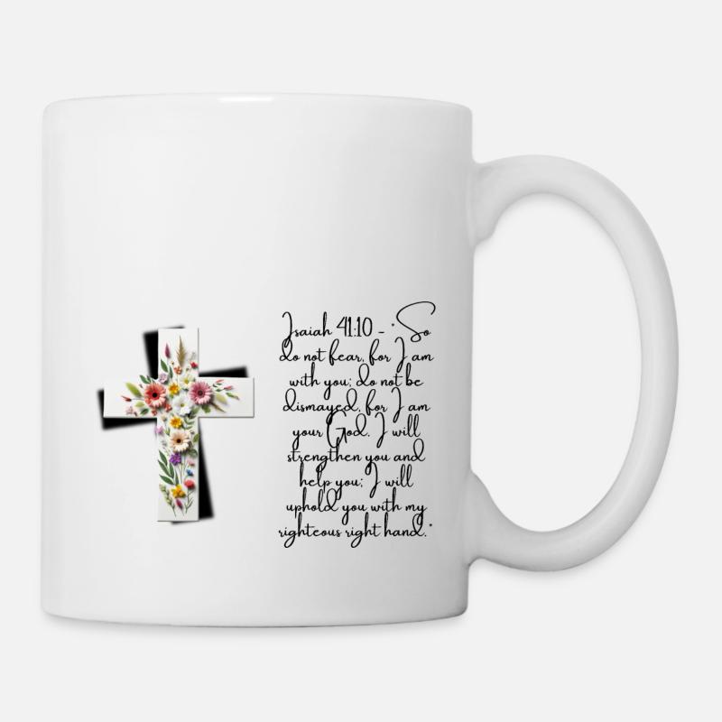 Force et sérénité : Ésaïe 41 :10 - Mug blanc - blanc
