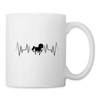 Herzschlag Einhorn Silhouette - Tasse - Weiß - Rechts