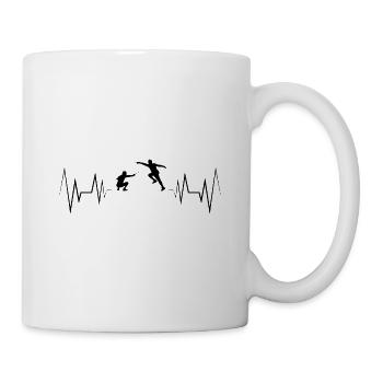 Herzschlag Fechten Silhouette - Tasse - Weiß - Rechts