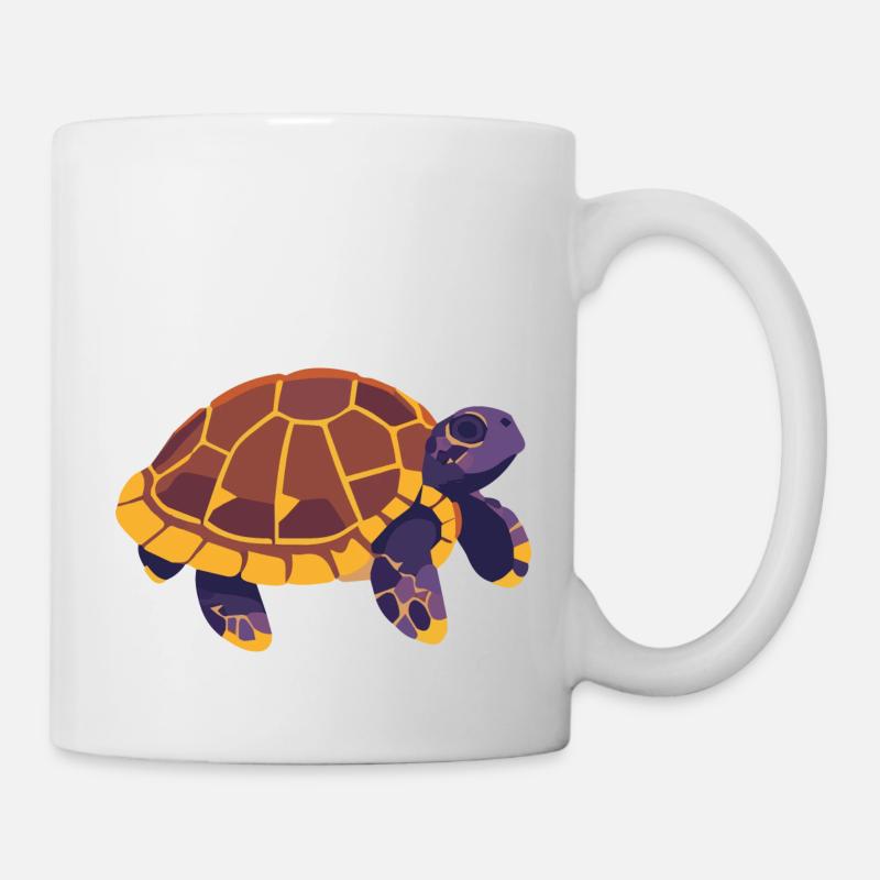 Purple Water Turtle - Mug - white