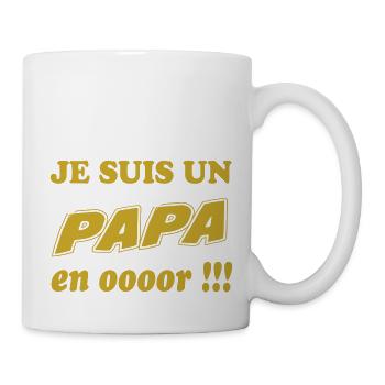 Un papa en ooooor - Mug blanc - blanc - Droite