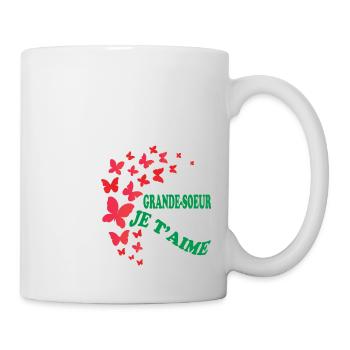 GROSSE SCHWESTER, ICH LIEBE DICH - Tasse - Weiß - Rechts