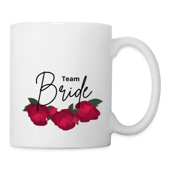Team Bride Minimalist Red Flower - Mug - white - Right