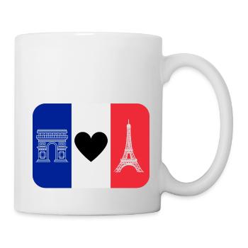 France monuments and the blue, white and red flag - Mug - white - Right