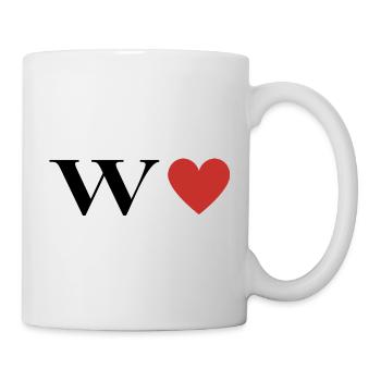 Letter w Red Heart - Mug - white - Right
