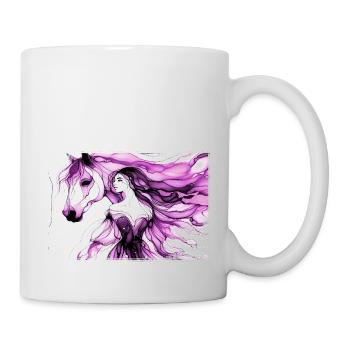 Blumen Frauen Mädchen Mode Design Kunst Weiblicher Stil - Tasse - Weiß - Rechts