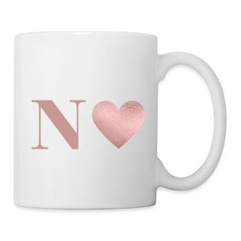 Buchstabe n Herz roségold - Tasse - Weiß - Rechts