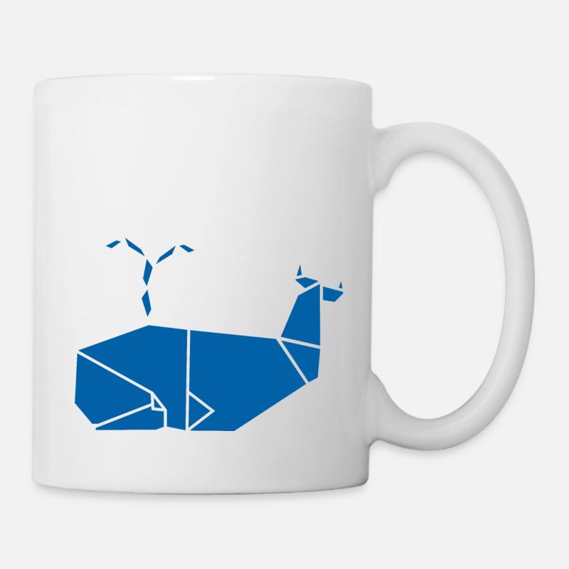blue whale origami - Mug - white