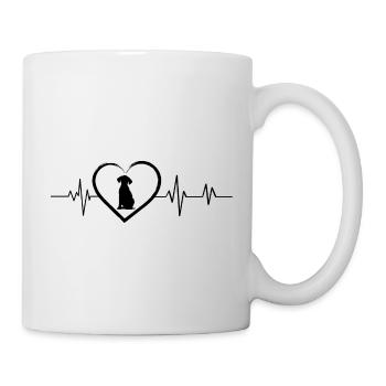 battement de cœur chien - Mug blanc - blanc - Droite