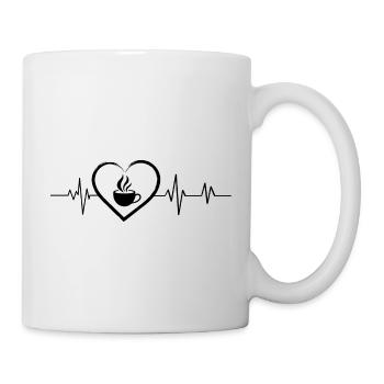 battement de cœur café - Mug blanc - blanc - Droite