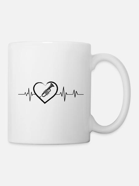 Herzschlag-Trompete - Tasse - Weiß