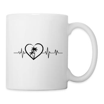 battement de cœur palmiers - Mug blanc - blanc - Droite
