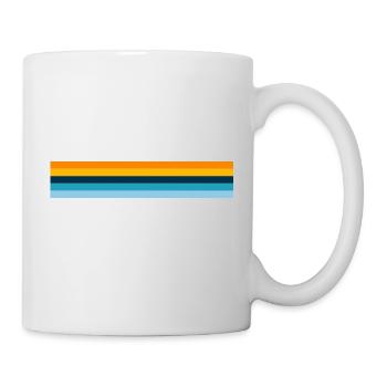 Retro Streifen Design in Vintage Farben - Tasse - Weiß - Rechts