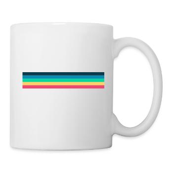 Retro Streifen Design in Vintage Farben - Tasse - Weiß - Rechts