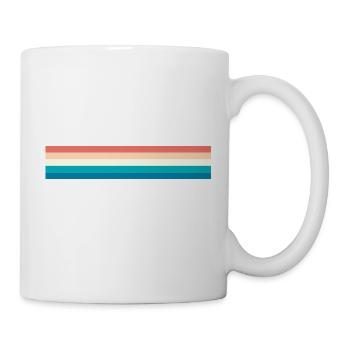 Retro Streifen Design in Vintage Farben - Tasse - Weiß - Rechts