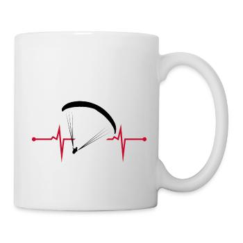 Herzschlag Gleitschirm: Adrenalin im EKG-Design - Tasse - Weiß - Rechts