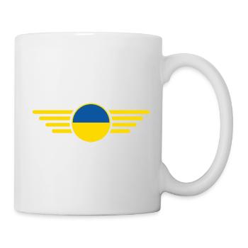 J’aime l’Ukraine, T-shirt design de style élégance - Mug blanc - blanc - Droite