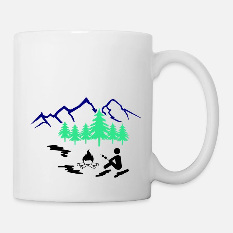 lagerfeuer outdoor - Tasse - Weiß