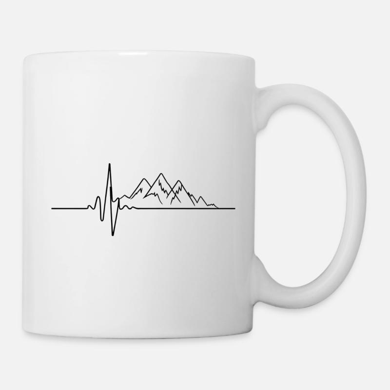 Herzschlag der Berge - Tasse - Weiß