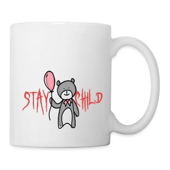 Bär mit Luftballon bleib Kind - Tasse - Weiß - Rechts