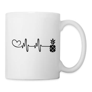 Ananas Puls Herz - Tasse - Weiß - Rechts