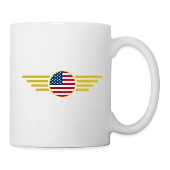 J’aime les États-Unis, T-shirt design de style élégance - Mug blanc - blanc - Droite
