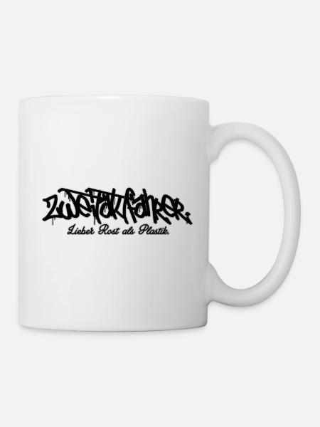 Zweitaktfahrer // Schriftzug - Tasse - Weiß