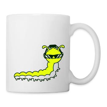 Coole Süße DJ Raupe Sonnenbrille Party Club Musik - Tasse - Weiß - Rechts