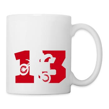 Moto 13 motard - Mug blanc - blanc - Droite