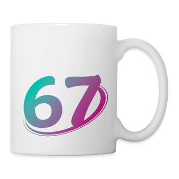 Numéro 67 multicolore - Mug blanc - blanc - Droite