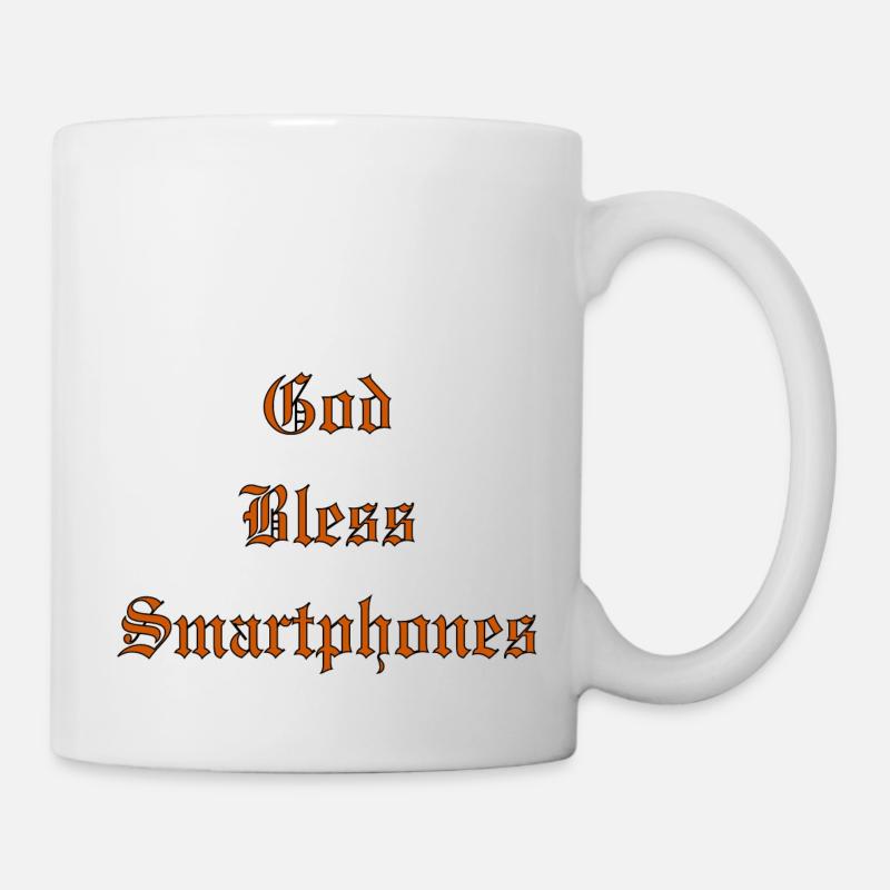 GodBlessSmartphones - Tasse - Weiß