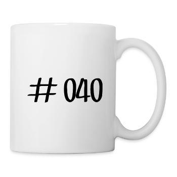 #040 - 040 - Vorwahl - Hamburg - Elbe - Alster - Tasse - Weiß - Rechts
