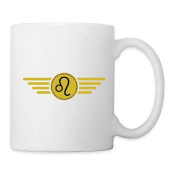 Sternzeichen Löwe, exklusives T-Shirt Design - Tasse - Weiß - Rechts