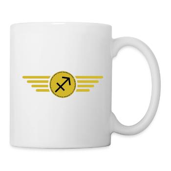 Sternzeichen Schütze, exklusives T-Shirt Design - Tasse - Weiß - Rechts