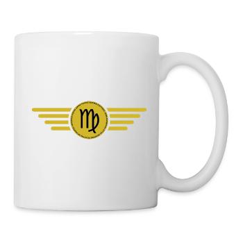 Sternzeichen Jungfrau, exklusives T-Shirt Design - Tasse - Weiß - Rechts
