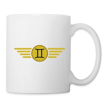 Sternzeichen Zwillinge, Outfit T-Shirt Design - Tasse - Weiß - Rechts