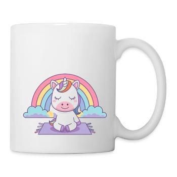 licorne de yoga - Mug blanc - blanc - Droite