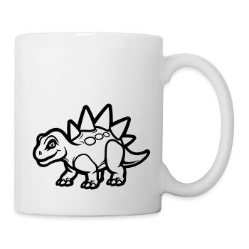 dinosaurier comic - Tasse - Weiß - Rechts