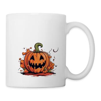 Kürbis lächelnd - Tasse - Weiß - Rechts