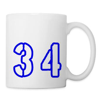 34 Zahl Symbol - Tasse - Weiß - Rechts