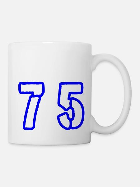 75 Zahl Symbol - Tasse - Weiß
