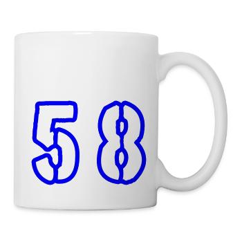 58 Zahl Symbol - Tasse - Weiß - Rechts
