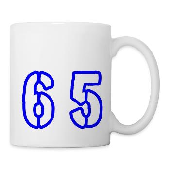 65 Zahl Symbol - Tasse - Weiß - Rechts