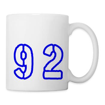 92 Zahl Symbol - Tasse - Weiß - Rechts