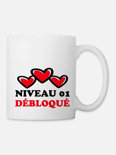 Noces de Coton, Cadeau anniversaire 1 an de mariag - Mug blanc - blanc