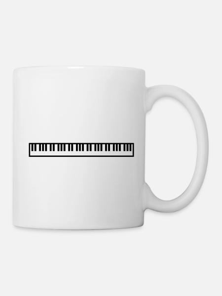 Klavier Music Freak Text Spruch Klassisches Piano - Tasse - Weiß