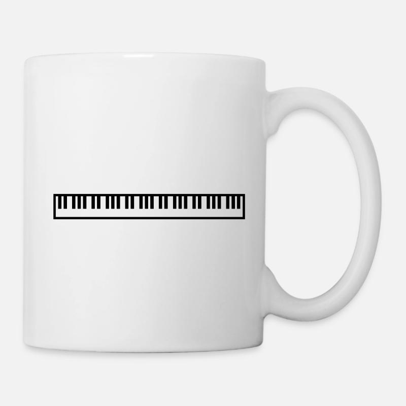 Klavier Music Freak Text Spruch Klassisches Piano - Tasse - Weiß