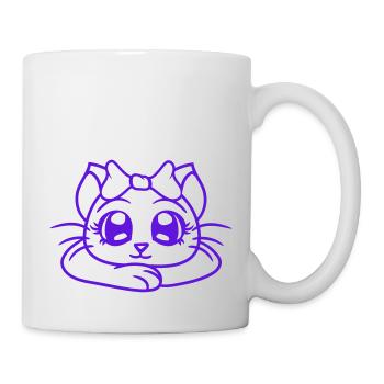 mignon fille chat jolie arc femme femme - Mug blanc - blanc - Droite