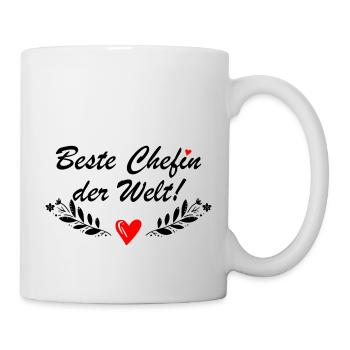 Beste Chefin der Welt - Tasse - Weiß - Rechts